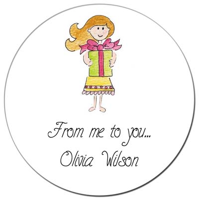 Sugar Cookie Gift Stickers - Big Birthday Girl Sugar Cookie Gift Stickers - Big Birthday Girl